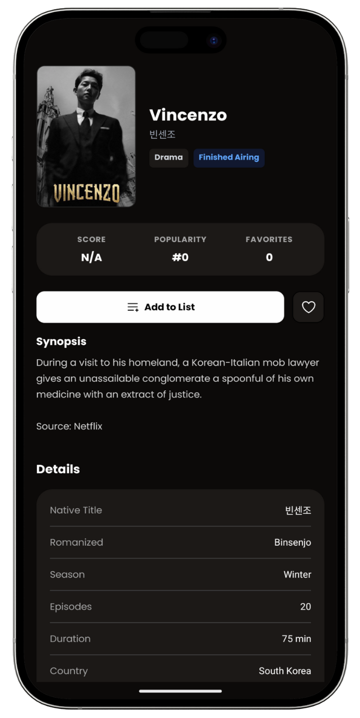 DramaList App Preview